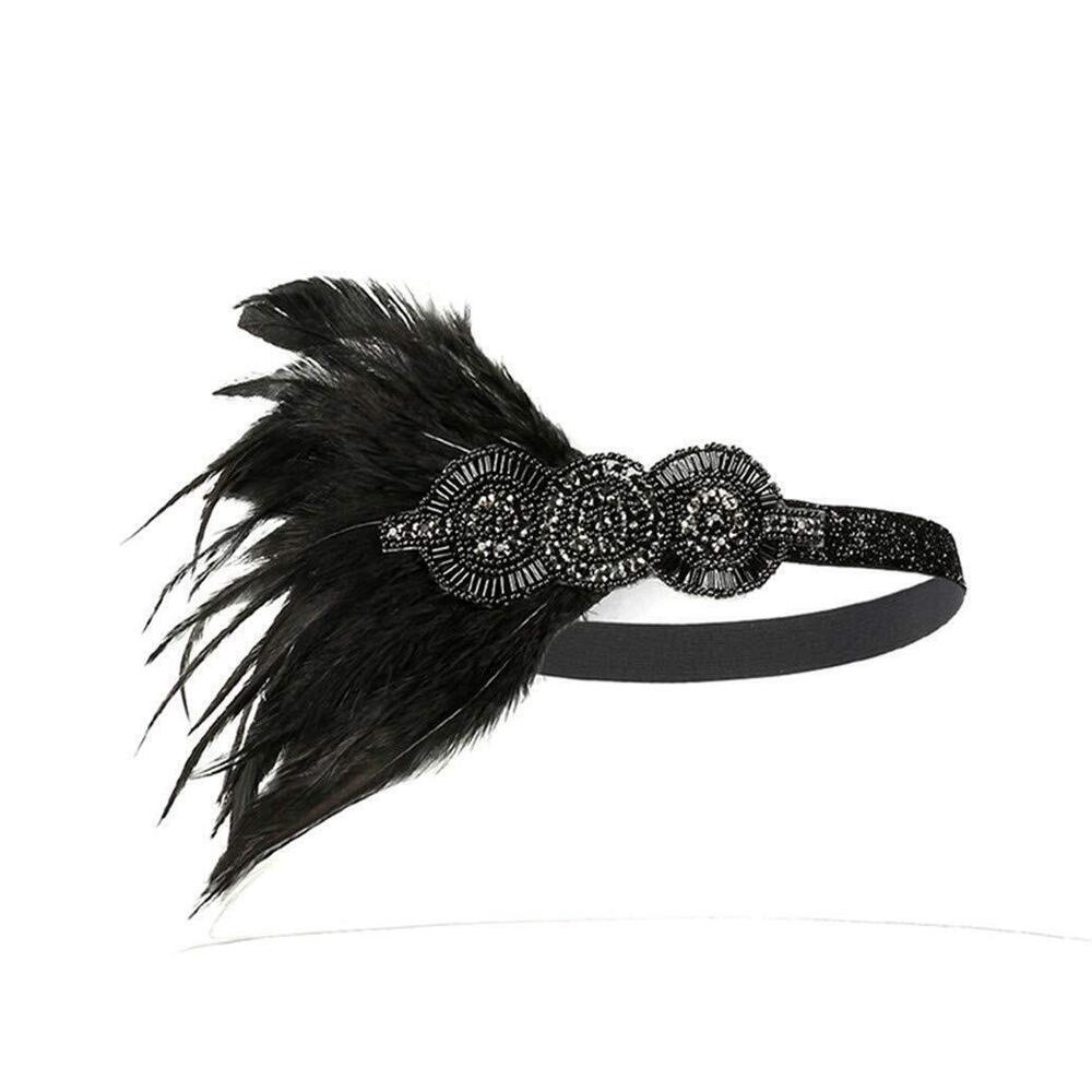 8190 Flapper Feather Headband 1920s Art Deco Roaring 20s Great Gatsby